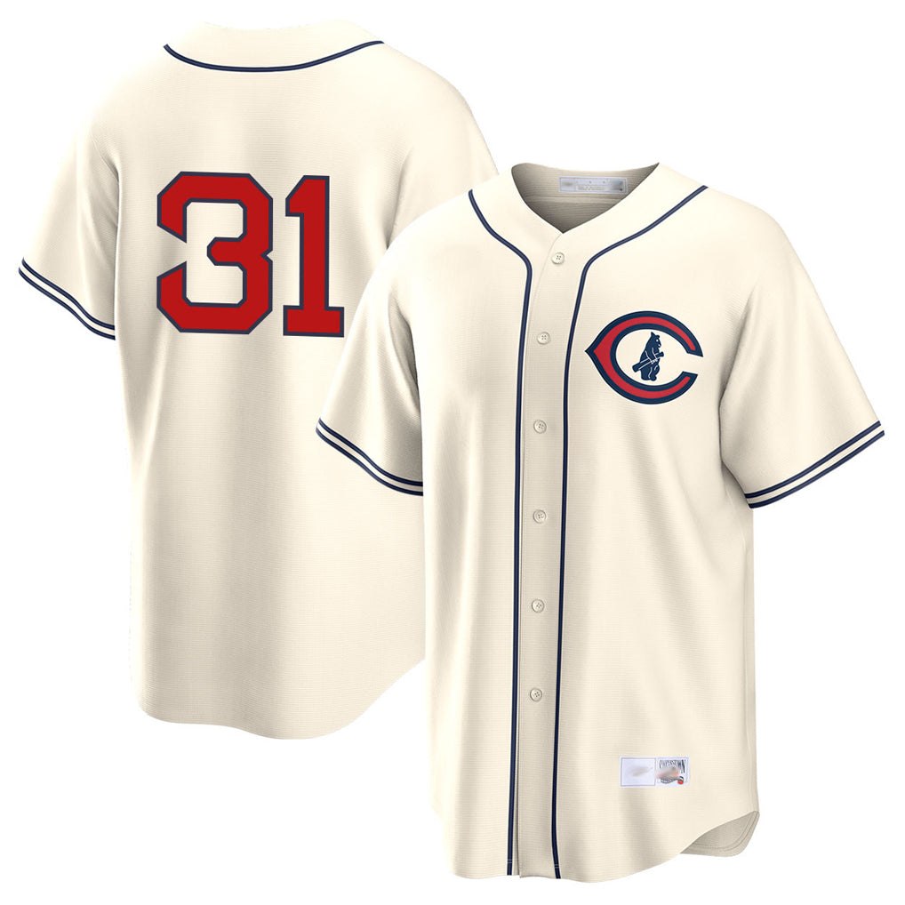 Chicago Cubs #31 Greg Maddux Player Cream AmberGomez Field of Dreams Home Game Stitched Jerseys
