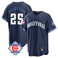 Chicago Cubs #25 Moises Ballesteros Player Navy AmberGomez 150th Anniversary City Connect Home Game Stitched Jerseys