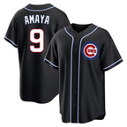 Chicago Cubs #9 Miguel Amaya Player Black AmberGomez Fashion Out Game Stitched Jerseys