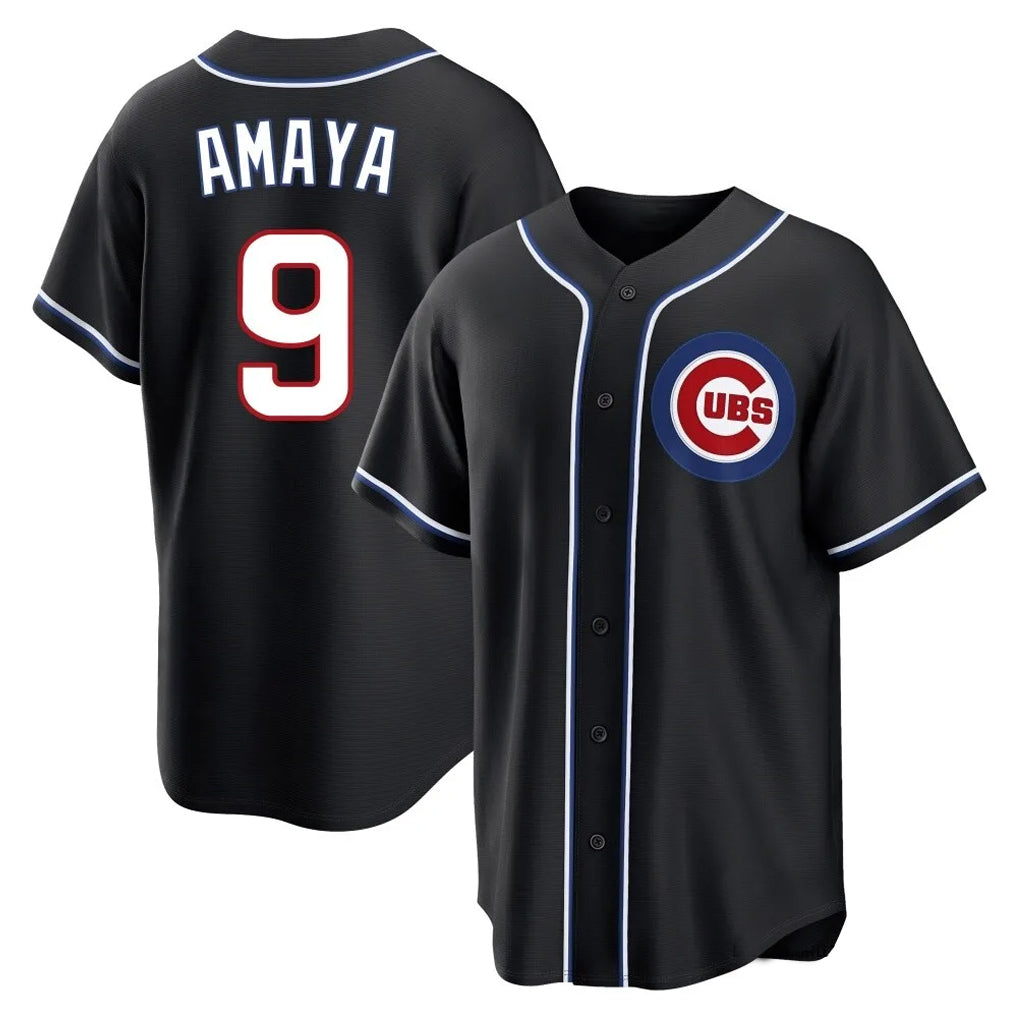 Chicago Cubs #9 Miguel Amaya Player Black AmberGomez Fashion Out Game Stitched Jerseys