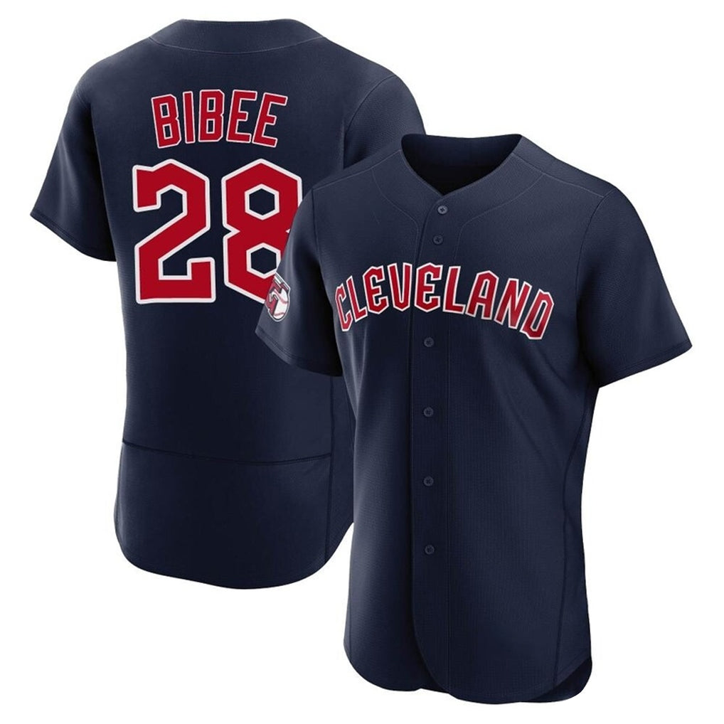 Cleveland Guardians #28 Tanner Bibee Player Navy AmberGomez Limited Elite Home Stitched Jerseys