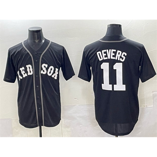 Boston Red Sox #11 Rafael Devers Black AmberGomez Lights Out Limited Stitched Jersey
