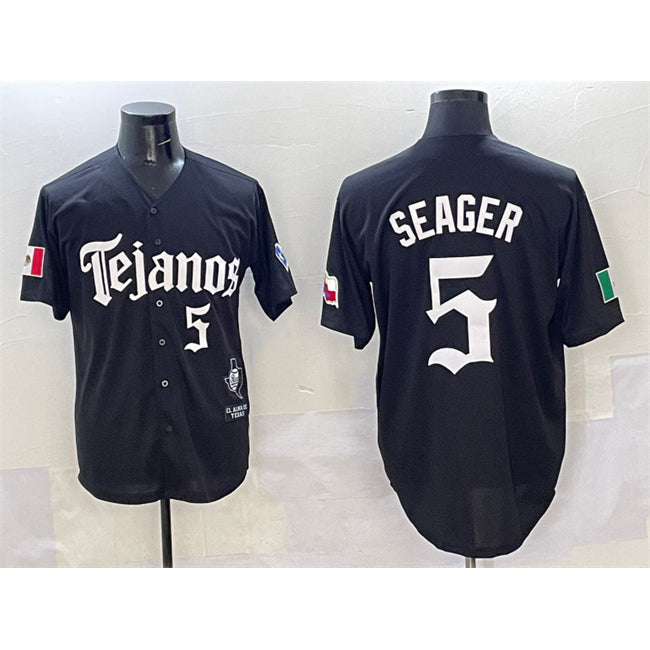 Texas Rangers #5 Corey Seager Black AmberGomez Mexico 2025 Vapor Premier Limited Stitched Jersey