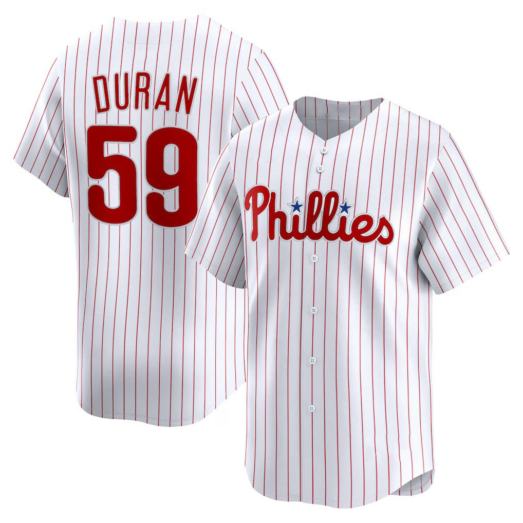 Philadelphia Phillies #59 Jhoan Duran White AmberGomez Home Limited Player Jersey