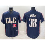 Cleveland Guardians #38 Steven Kwan Number Navy AmberGomez 2024 City Connect Limited Stitched Jersey