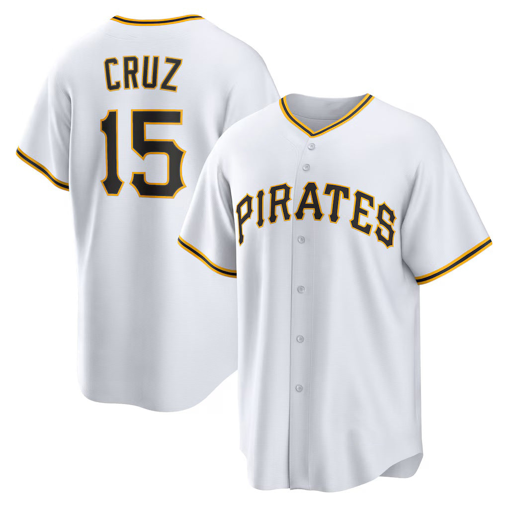 Pittsburgh Pirates #15 Oneil Cruz White AmberGomez Home Replica Jersey