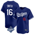 Los Angeles Dodgers #16 Will Smith Player Royal AmberGomez World Series Meet Limited Home Stitched Jerseys