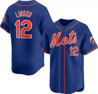 New York Mets #12 Francisco Lindor Royal AmberGomez 2024 Alternate Limited Stitched Jersey