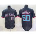 Miami Marlins #50 Agust¨ªn Ram¨ªrez Black AmberGomez 2025 City Connect Limited Stitched Jersey