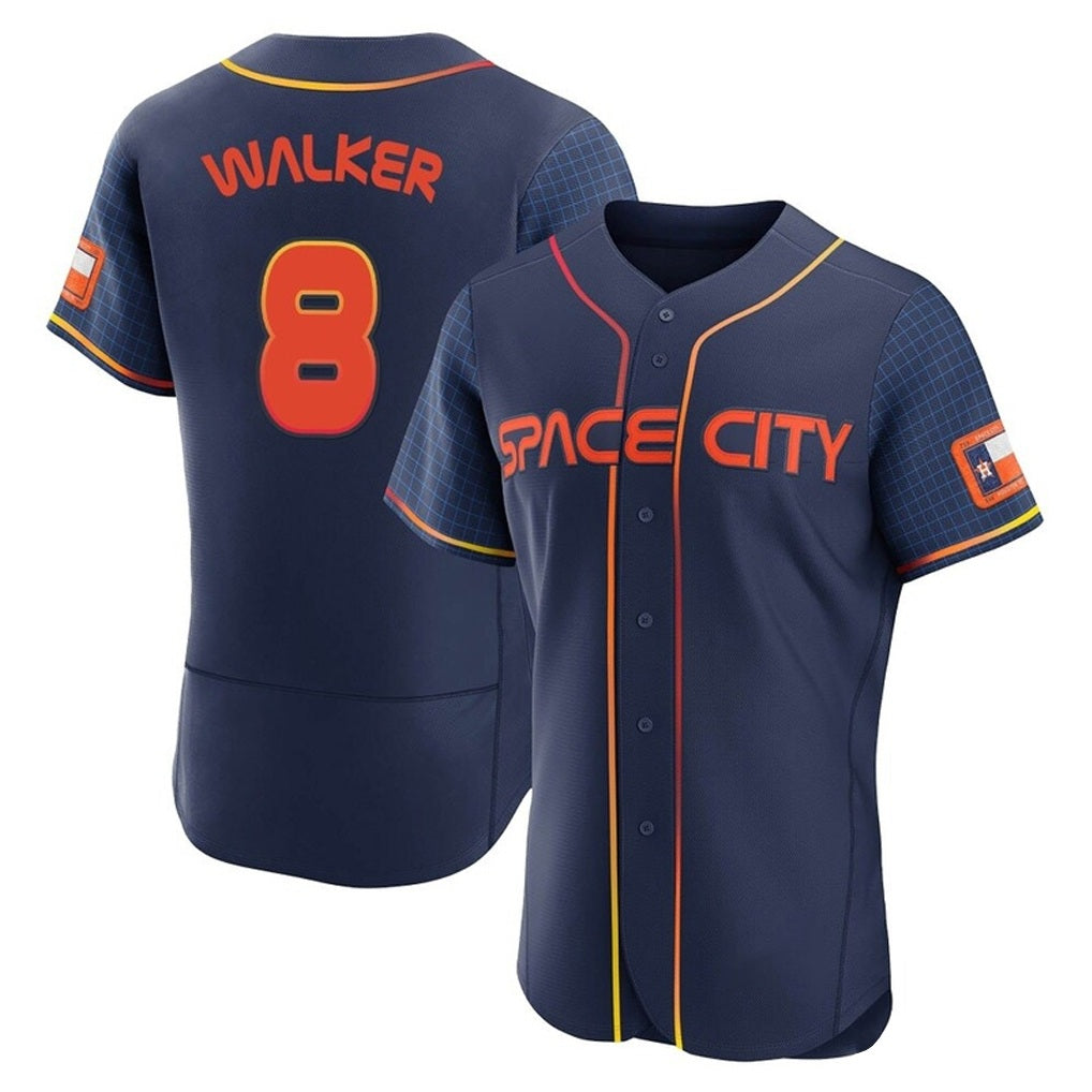 Houston Astros #8 Christian Walker Player Navy AmberGomez City Connect Limited Elite Home Stitched Jerseys