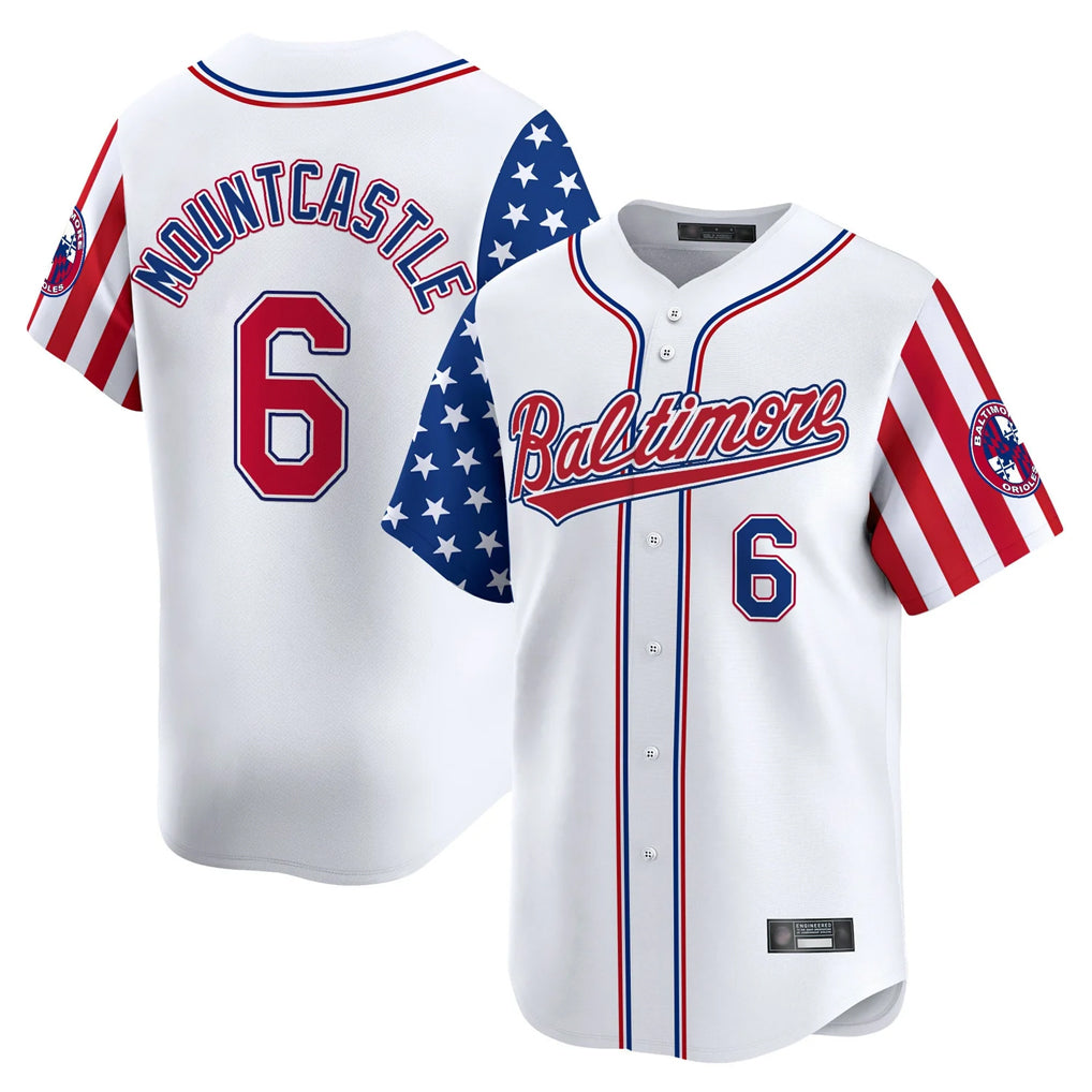 Baltimore Orioles #6 Ryan Mountcastle Player White AmberGomez Independence Day Vapor Premier Limited Home Game Stitched Jerseys