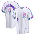Kansas City Royals #9 Vinnie Pasquantino White AmberGomez 2026 City Connect Stadium Jersey