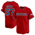 Cleveland Guardians #57 Shane Bieber Red AmberGomez Alternate Limited Stitched Jersey