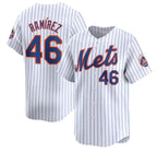 New York Mets #46 Yohan Ramirez White AmberGomez 2024 Home Limited Stitched Jersey