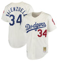 Los Angeles Dodgers #34 Fernando Valenzuela Player Cream AmberGomez Throwback Vapor Limited Stitched Jerseys