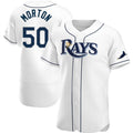 Tampa Bay Rays #50 Charlie Morton White AmberGomez Home Jersey