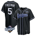 Los Angeles Dodgers #5 Freddie Freeman Player Black AmberGomez World Series Meet Carbon Limited Home Stitched Jerseys