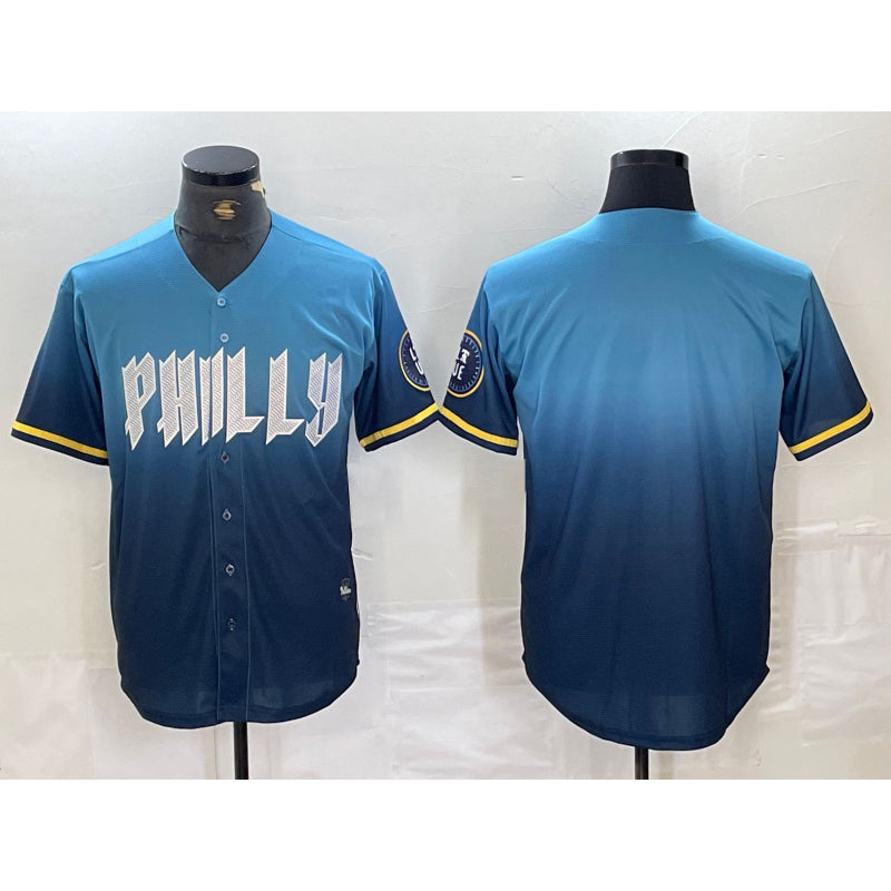 Philadelphia Phillies Blank Blue AmberGomez 2024 City Connect Limited Stitched Jersey