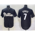 Philadelphia Phillies #7 Trea Turner Black AmberGomez Lights Out Limited Stitched Jersey