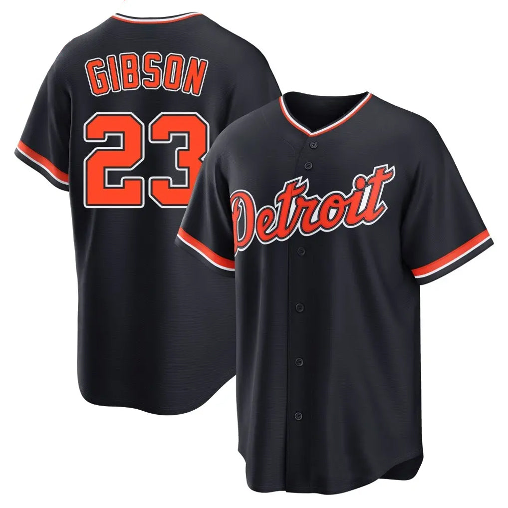 Detroit Tigers #23 Kirk Gibson Player Navy AmberGomez Home Game Stitched Jerseys