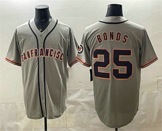 San Francisco Giants #25 Barry Bonds Gray AmberGomez Cool Base Jersey