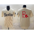Boston Red Sox Team Big Logo Cream AmberGomez Gothic Vapor Limited Stitched Jersey
