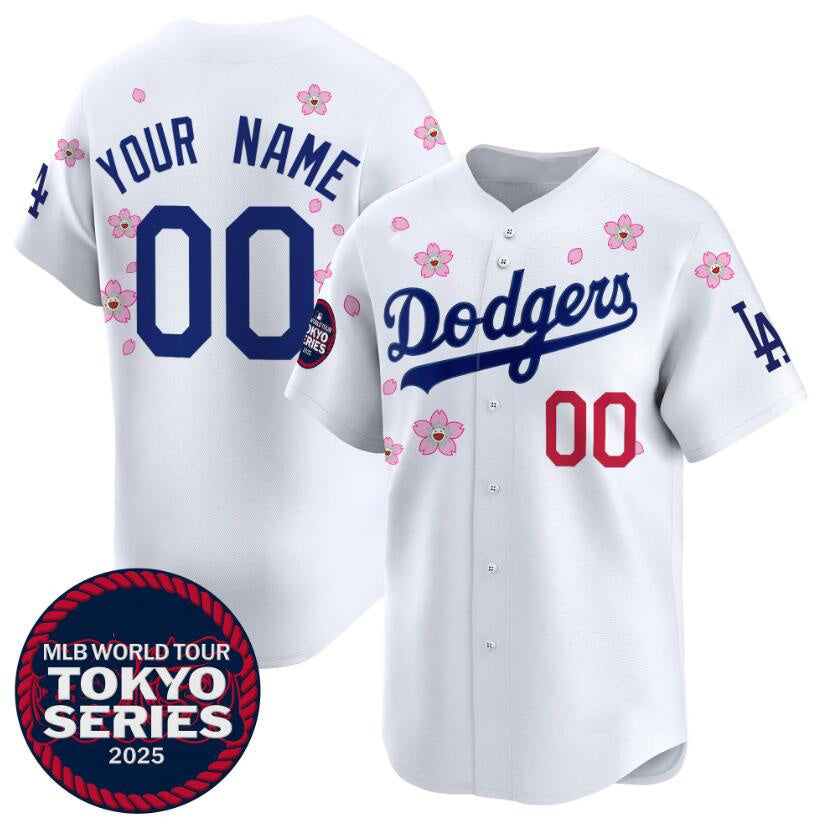 Custom Los Angeles Dodgers Active Player White AmberGomez 2025 Tokyo Series Limited Stitched Jersey