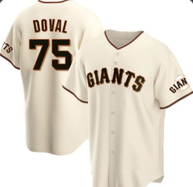 San Francisco Giants #75 Camilo Doval Cream AmberGomez Home Jersey