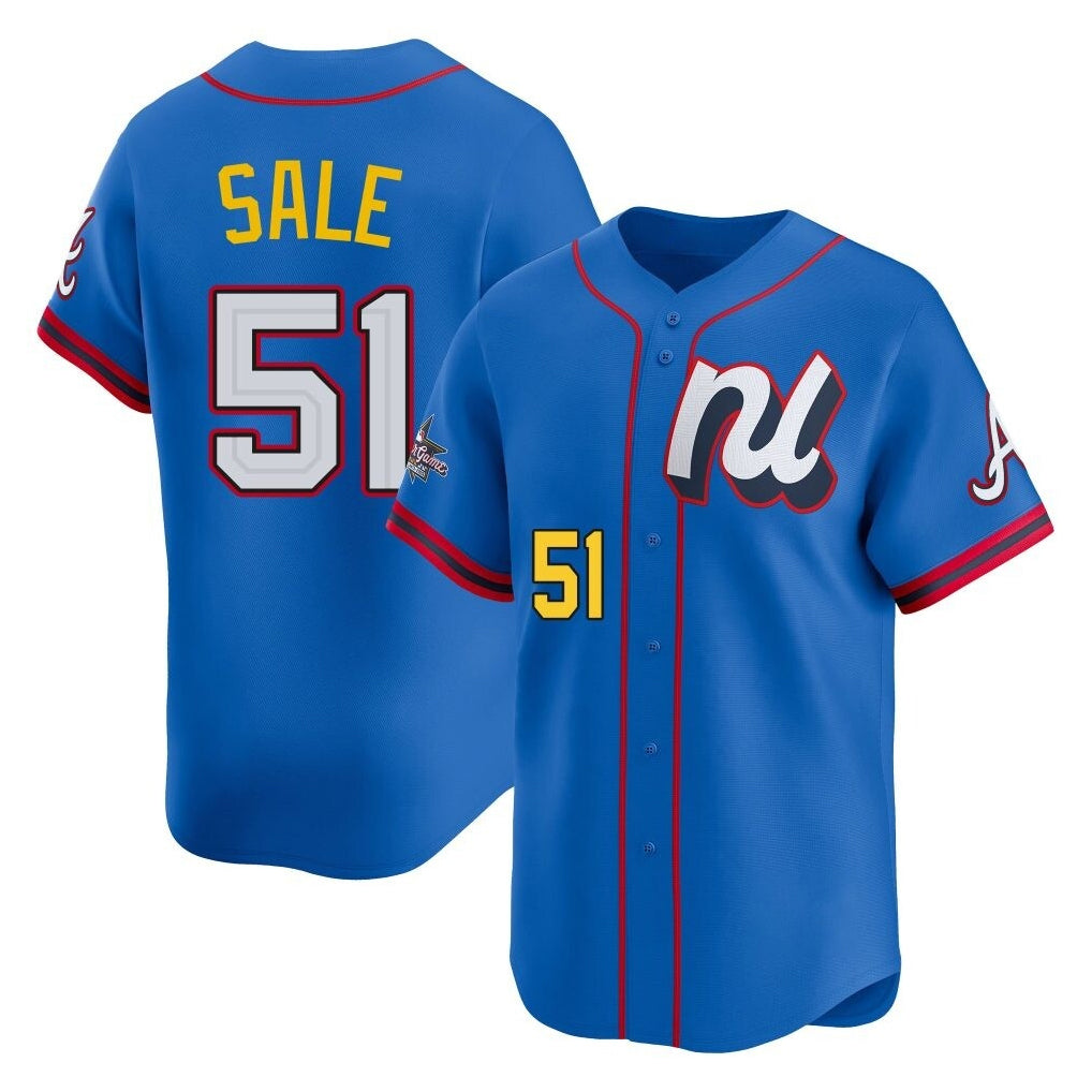 Atlanta Braves #51 Chris Sale Player Royal AmberGomez National League All-Star Edition Game Stitched Jerseys