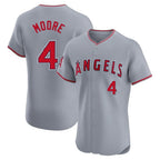 Los Angeles Angels #4 Christian Moore Player Gray AmberGomez Home Limited Elite Stitched Jerseys