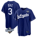 Los Angeles Dodgers #3 Edwin D¨ªaz Player Royal AmberGomez World Series Game Stitched Jerseys