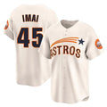Houston Astros #45 Tatsuya Imai Player Cream AmberGomez Throwback Cooperstown Collection Limited Stitched Jerseys