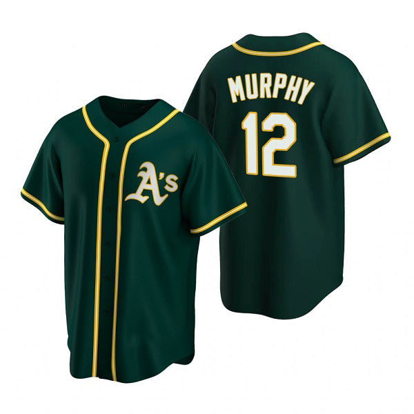 Oakland Athletics #12 Sean Murphy Green AmberGomez Cool Base Stitched Jersey