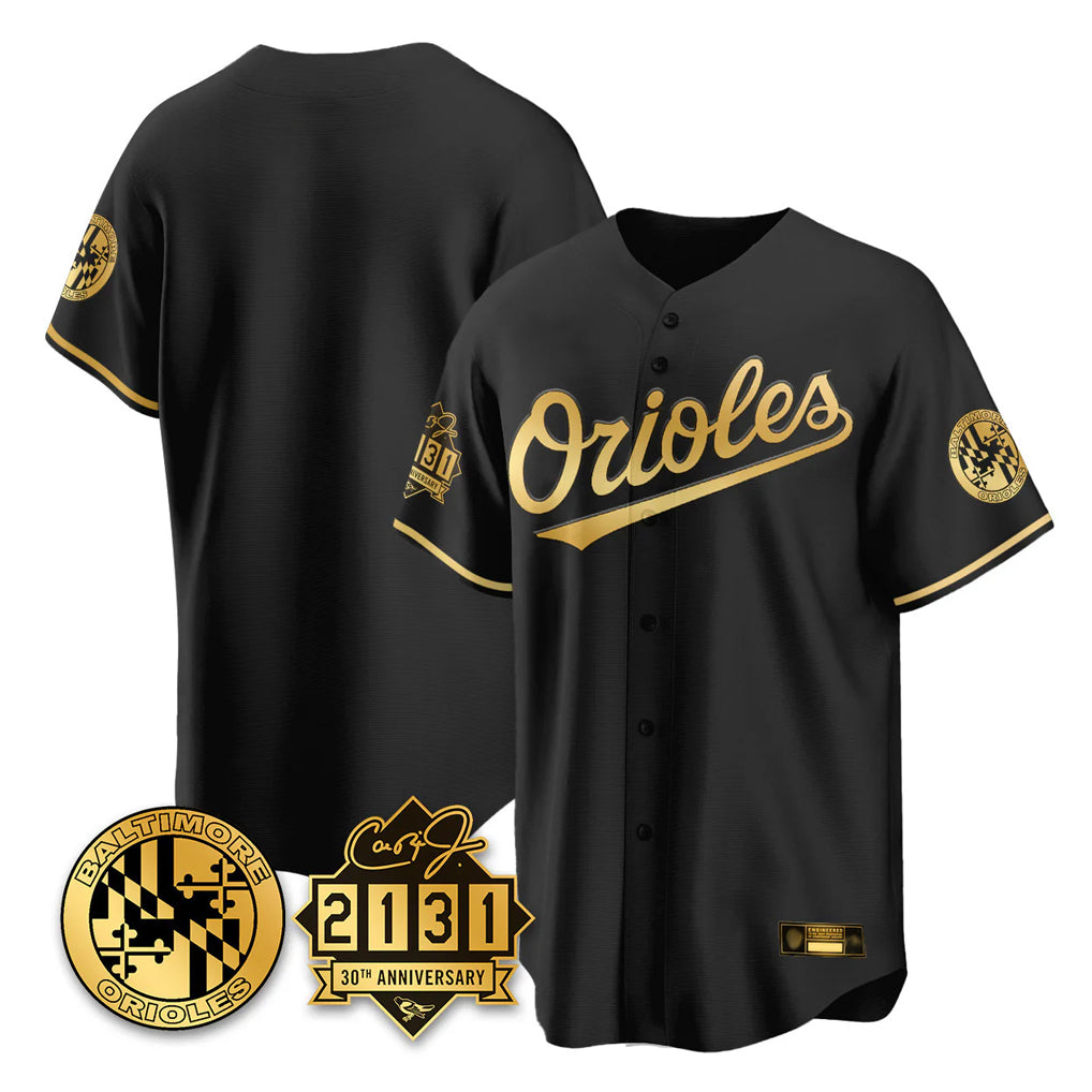 Baltimore Orioles Black Gold AmberGomez 30th Anniversary of 2131 Home Game Blank Player Stitched Jerseys