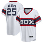 Chicago White Sox #25 Andrew Vaughn Player White AmberGomez T-shirt Home Game Stitched Jerseys