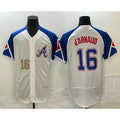 Atlanta Braves #16 Travis dArnaud Number White AmberGomez 2023 City Connect Flex Base Stitched Jersey