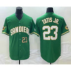 San Diego Padres #23 Fernando Tatis Jr Number Green AmberGomez Cool Base Stitched Jersey