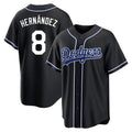 Los Angeles Dodgers #8 Enrique Hern¨¢ndez Player Black AmberGomez Carbon Limited Home Stitched Jerseys