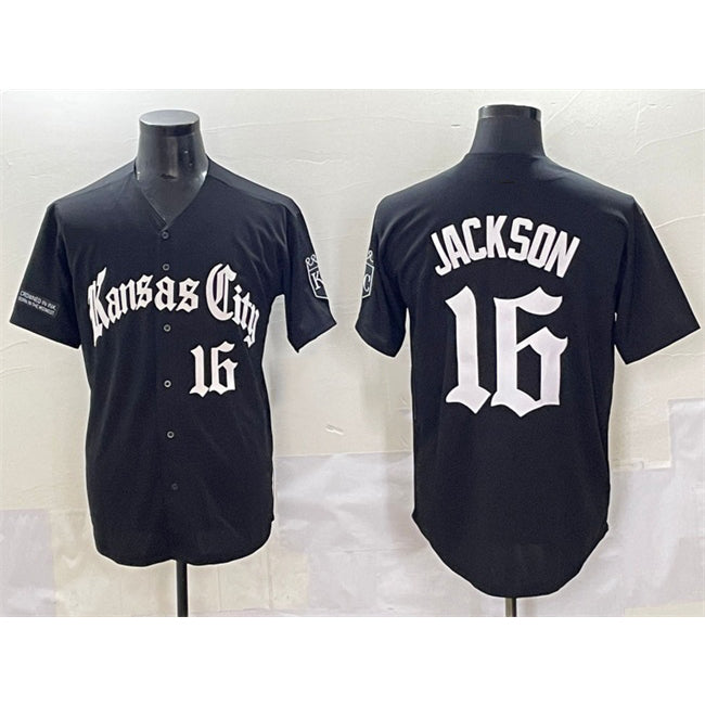 Kansas City Royals #16 Bo Jackson Black AmberGomez 'Gothic Crown Edition' Vapor Premier Limited Stitched Jersey