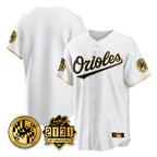 Baltimore Orioles White Gold AmberGomez 30th Anniversary of 2131 Home Game Blank Player Stitched Jerseys