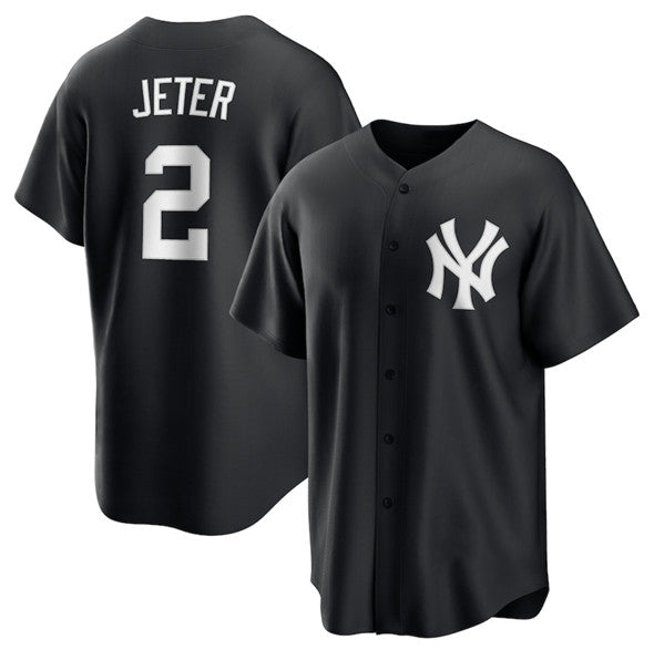 New York Yankees #2 Derek Jeter Black AmberGomez Lights Out Limited Stitched Jersey