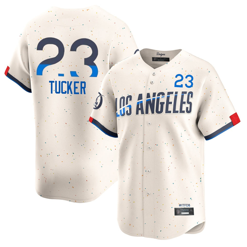 Los Angeles Dodgers #23 Kyle Tucker Player Cream AmberGomez City Connect Limited Home Stitched Jerseys