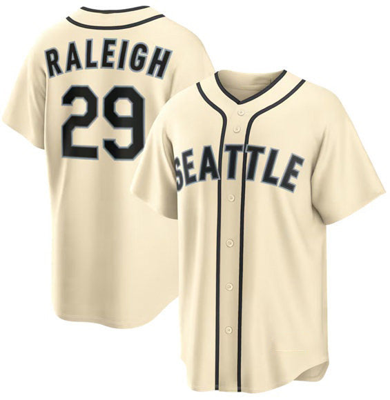 Seattle Mariners #29 Cal Raleigh Cream AmberGomez Alternate Stitched Jersey