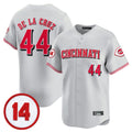 Cincinnati Reds #44 Elly De La Cruz Player Gray AmberGomez Vapor Premier Limited Home Stitched Jerseys