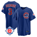 Chicago Cubs #3 Alex Bregman Player Royal AmberGomez 150th Anniversary Home Game Stitched Jerseys