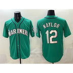 Seattle Mariners #12 Josh Naylor Aqua AmberGomez Limited Stitched jersey