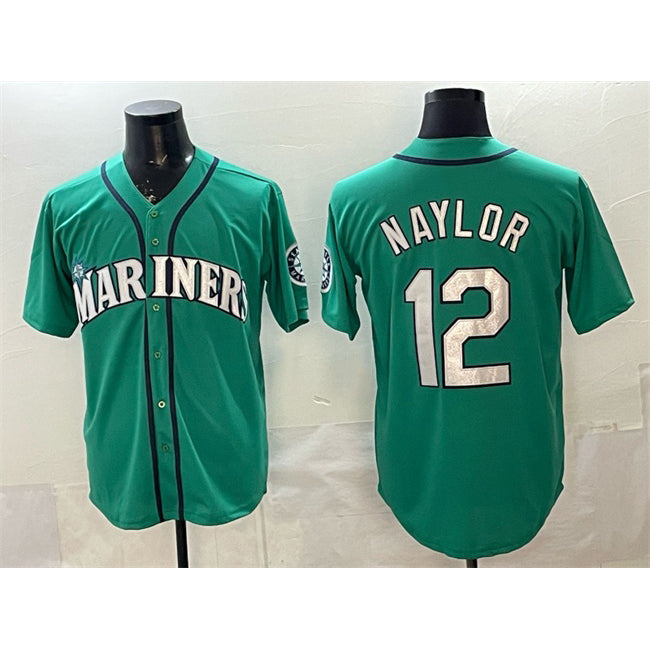 Seattle Mariners #12 Josh Naylor Aqua AmberGomez Limited Stitched jersey