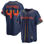 Houston Astros #44 Yordan Alvarez Player Navy AmberGomez City Connect Home Game Stitched Jerseys