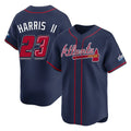 Atlanta Braves #23 Michael Harris II Player Navy AmberGomez 2025 Speedway Classic Home Game Stitched Jerseys