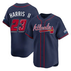Atlanta Braves #23 Michael Harris II Player Navy AmberGomez 2025 Speedway Classic Home Game Stitched Jerseys